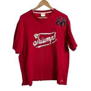 Triumph Motorcycles Mens Short Sleeve Thermal Shirt XL Retro Red Sixty8 Thick